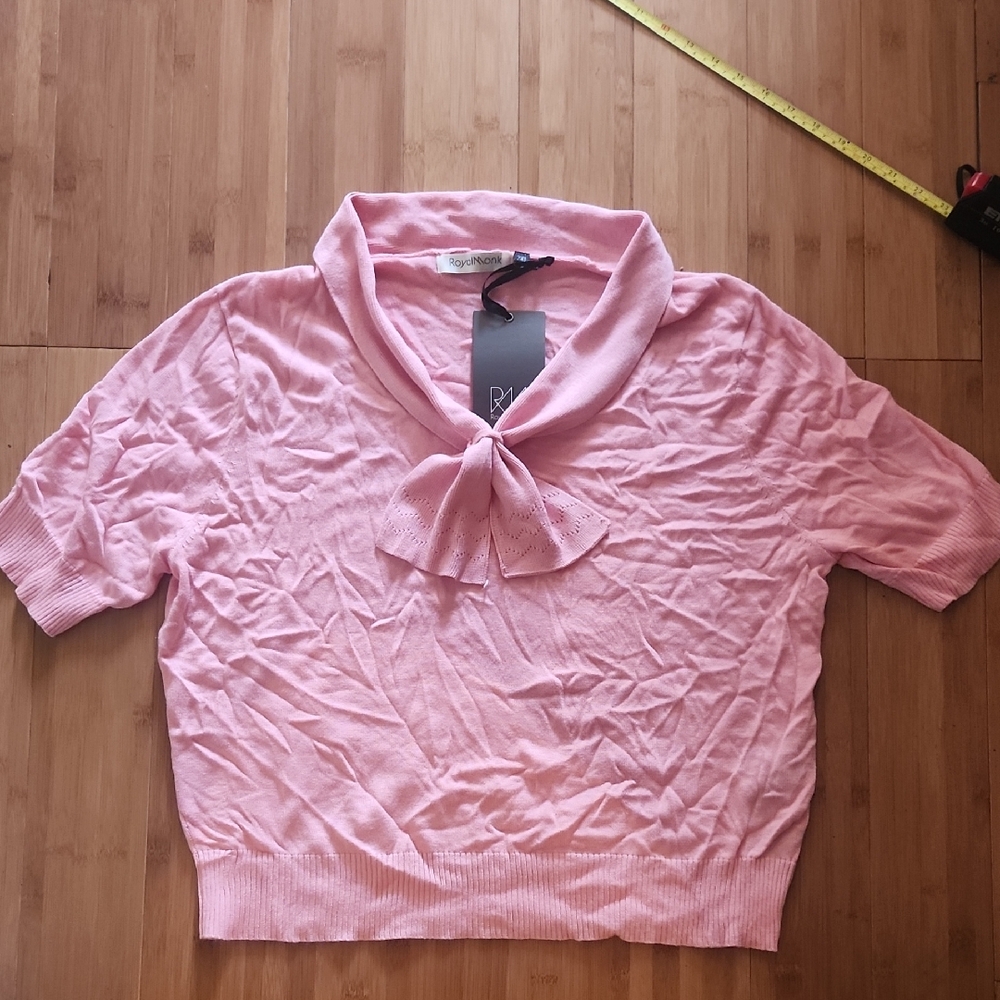 Elegant Pink Women's Blouse with Bow Detail
